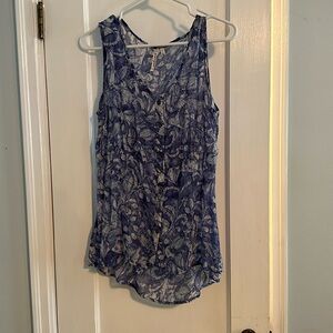 Blue batik print top